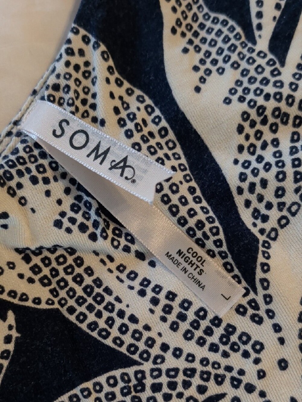 Soma Cool Nights Navy & White Floral Sleepwear Cami / Tank - Size L - Picture 2 of 8